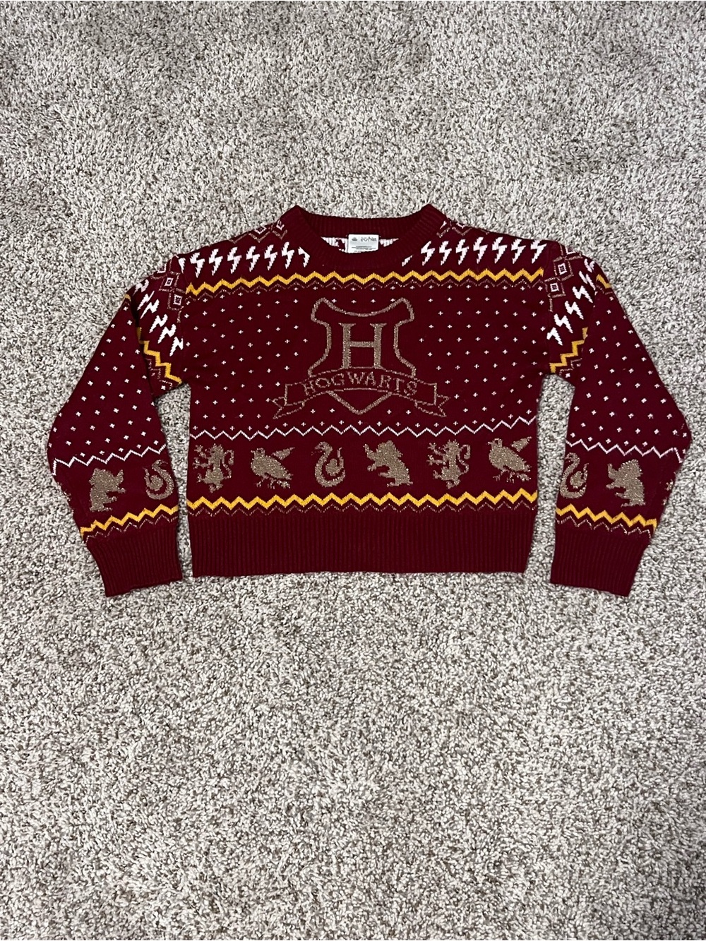 Hogwarts Maroon Crewneck Sweater  for Girls